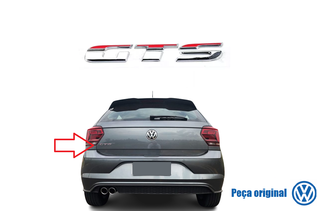 Emblema Gts Traseiro Polo Virtus Original Vw Ea Fjzq Rib Parts